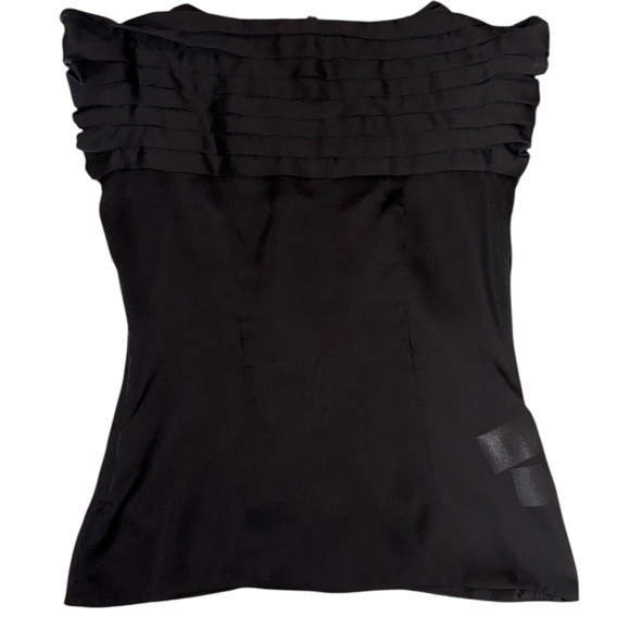 Women’s Black Ruffled Sleeveless Blouse Top ~ Size S - Picture 3 of 9